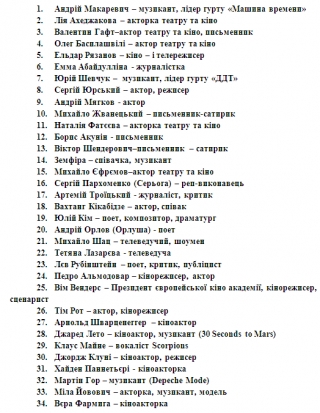 Ахеджакова, Шварцнеггер, Джаред Лето: Мінкульт оприлюднив "білий список" артистів