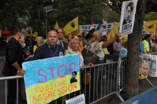Під будівлею ООН протестували проти диктаторського режиму в Росії